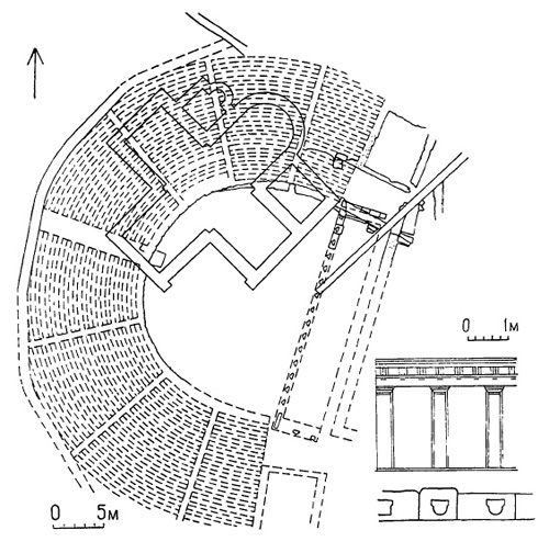 Архитектура античных государств северного Причерноморья. Херсонес. Античный театр. План и реконструкция фрагмента проскения