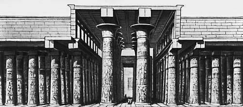 Гипостильный зал храма Амона-Ра в Карнаке. 14—12 вв. до н. э. Реконструкция