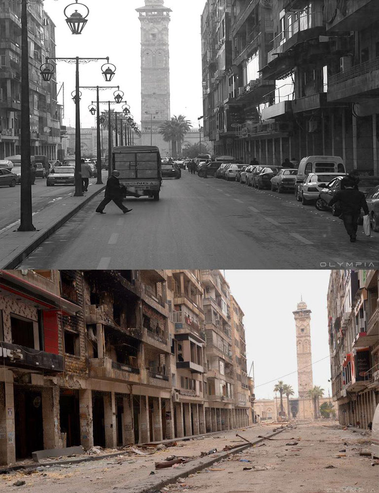 Фотографии до и после начала войны в Сирии 14