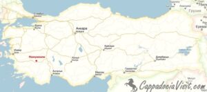Памуккале на карте Турции
