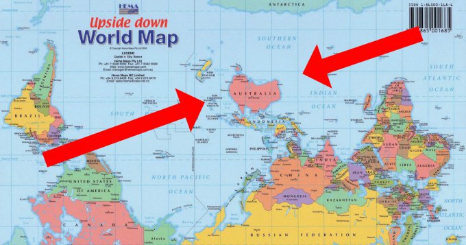 Как рисуют карту мира в разных странах австралия, в мире, карты, китай, сша, факты, чили, юар