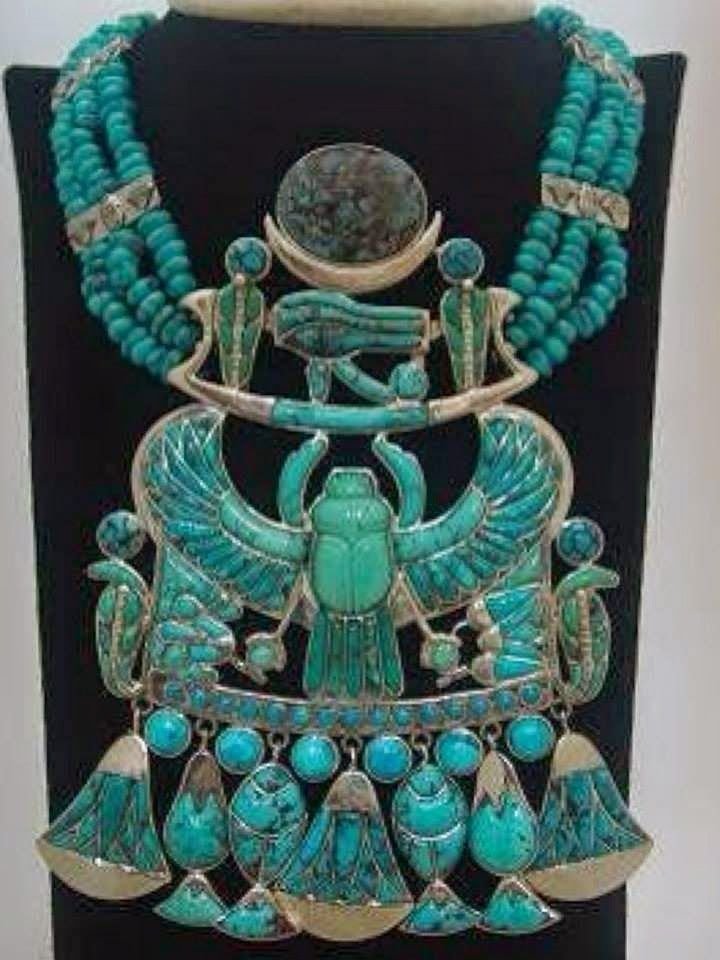 Нагрудное украшение из бирюзы древний египет, искусство, красота, невероятное, удивительное, ювелирное