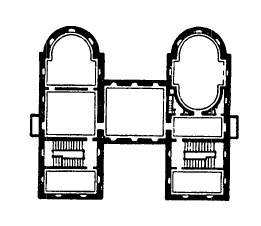 Архитектура США: Вильямсбург (Виргиния). Капитолий, 1701—1705, 1751—1753 гг. План