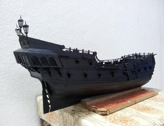 модель парусного корабля из дерева