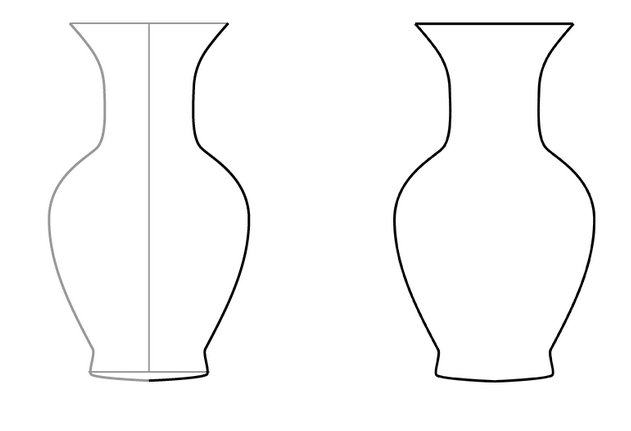 Простая ваза, которую может нарисовать ребенок.