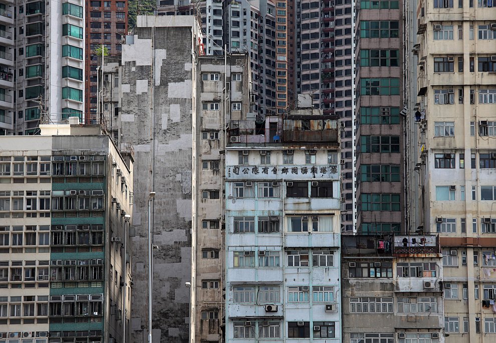 Нагромождение зданий в Гонконге