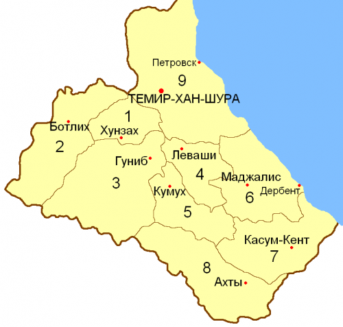 Округа Дагестанской области