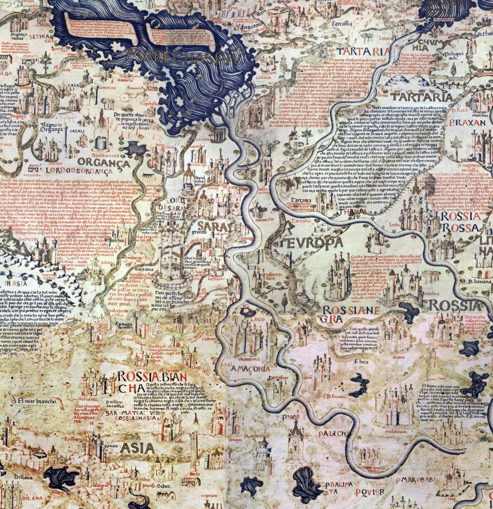 древняя карта реки Волги