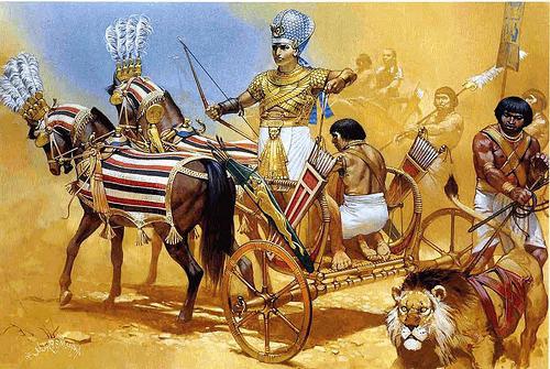 Войско фараона в походе.