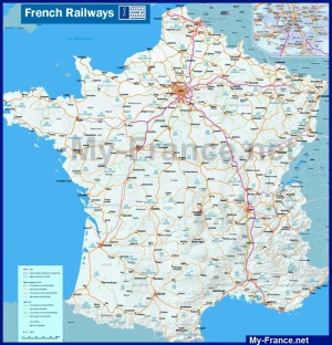 Карта железных дорог Франции