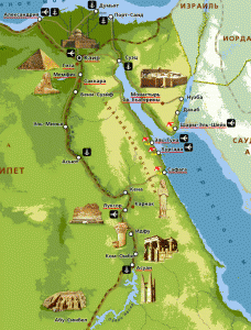 Карта Египта с основными населенными пунктами