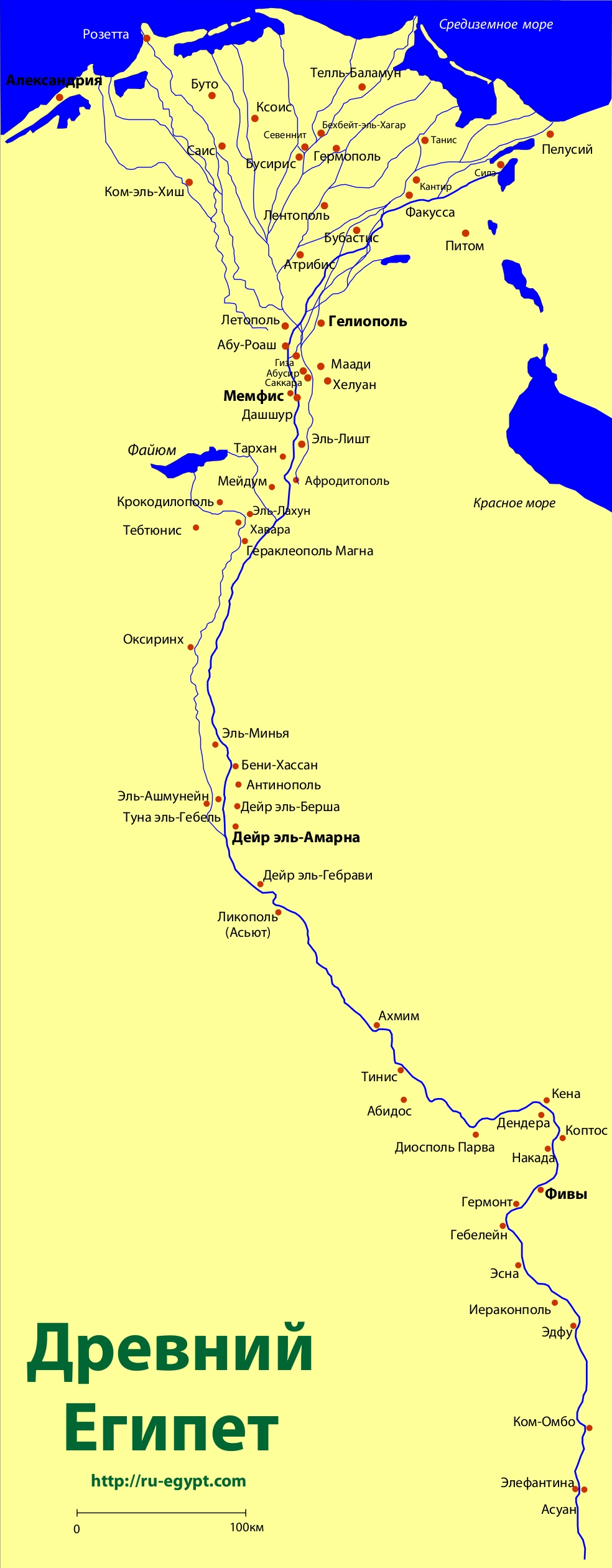 Карта Древнего Египта