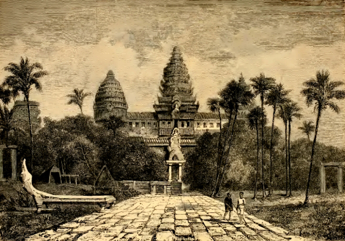 Заброшенный древний город Ангкор в джунглях