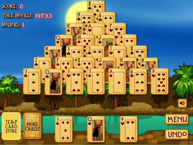 пасьянс Египетская Пирамида можно играть абсолютно бесплатно