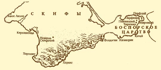 Греки в Крыму - карта греческих городов