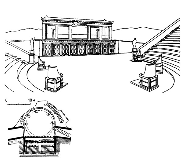 Архитектура Древней Греции. Ороп. Театр. Скена (реконструкция), план