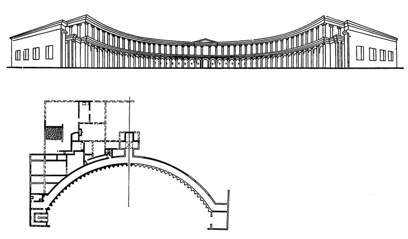 Архитектура Древнего Рима. Ангуиллара. Вилла. Середина I в. до н.э. Общий вид (реконструкция), план