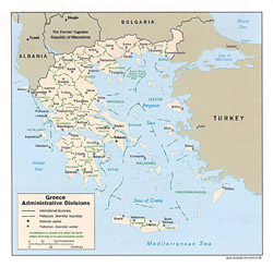 Административная карта Греции.