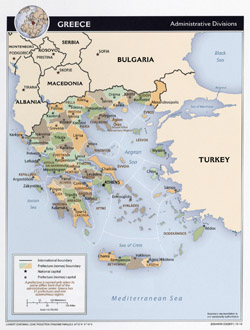 Детальная административная карта Греции.