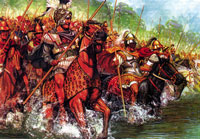 Александр пересекает Граник во главе конницы, дабы атаковать персов