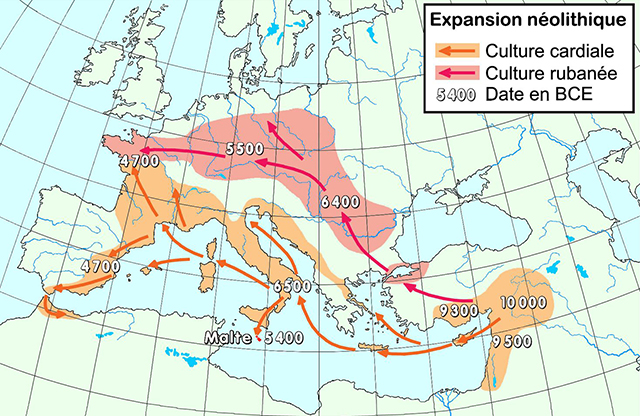Карта переселения древних людей