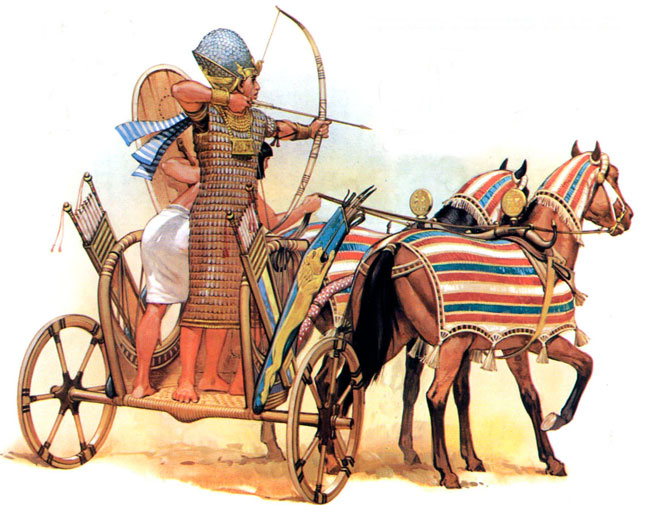 Фараон Рамзес II на колеснице