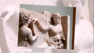 Ancient laptop with USB-ports on ancient Greek sculpture Древний ноутбук с USB-портами