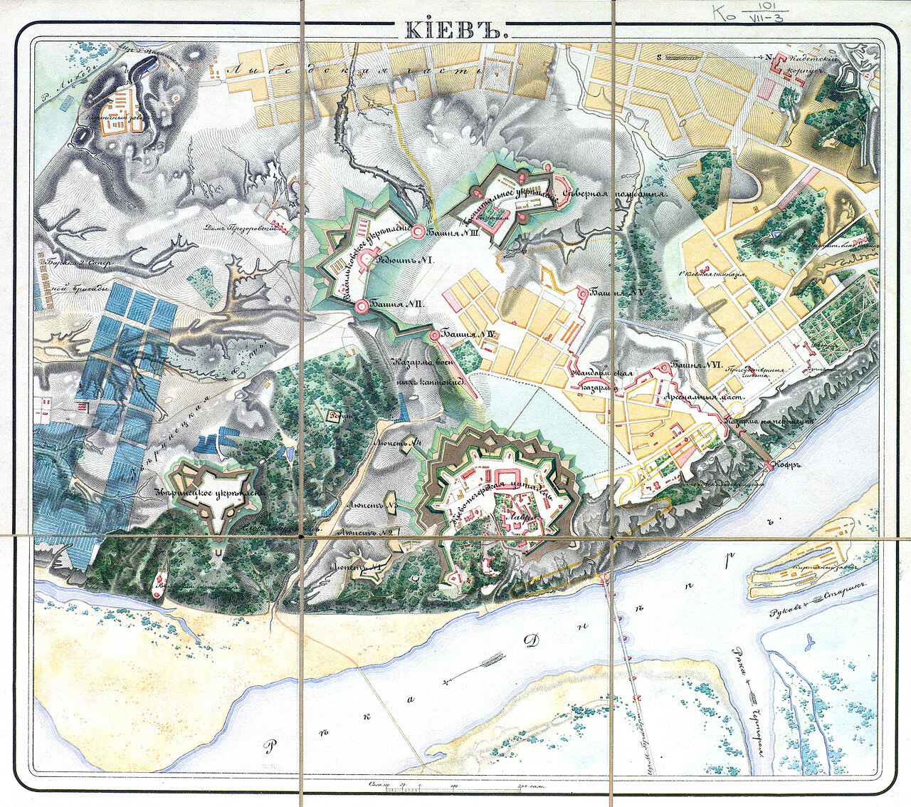 1833. Карта Киевской крепости