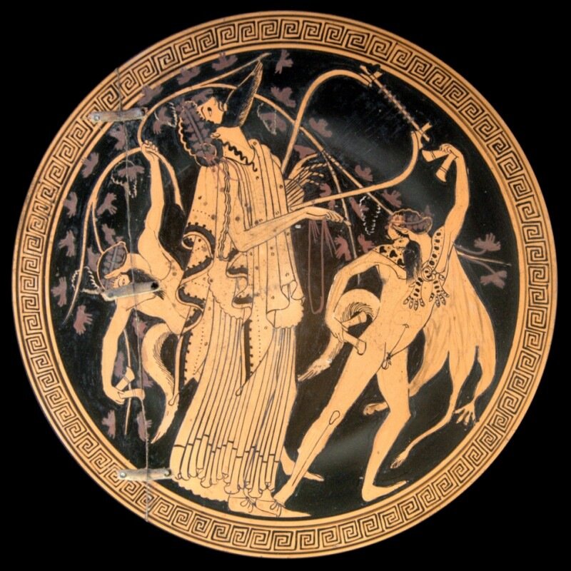 Килик с Дионисом и сатирами