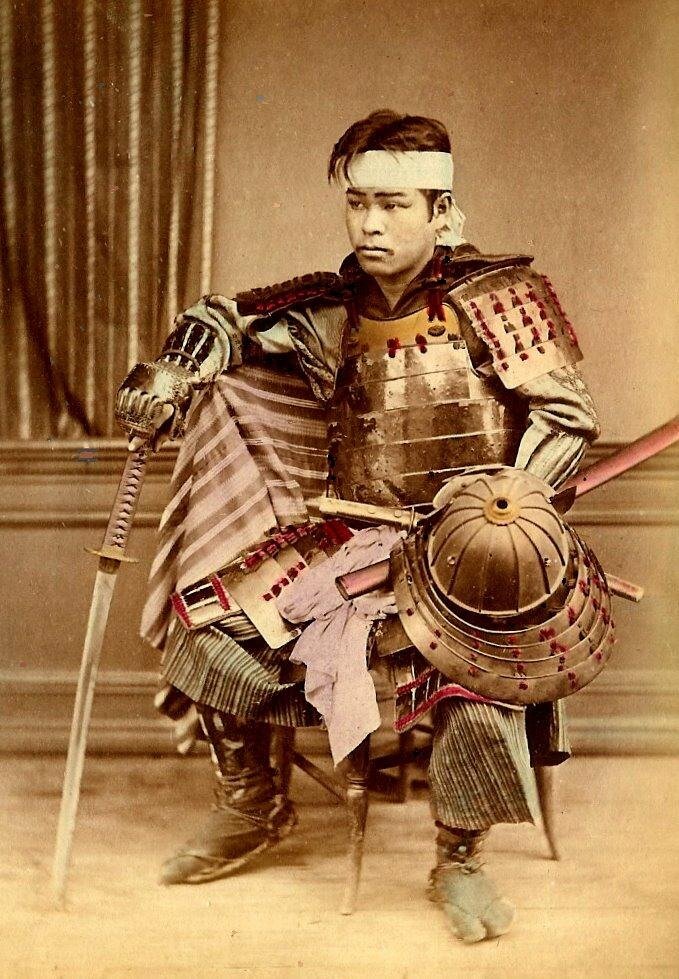 Old Japan.Молодой японский самурай.1870-80.