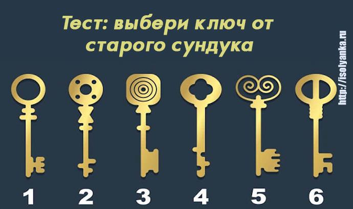 Тест: выбери ключ от старого сундука и узнай какой ты на самом деле!