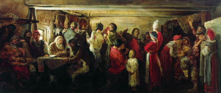 А. П. Рябушкина, «Крестьянская свадьба в Тамбовской губернии», 1880 г.