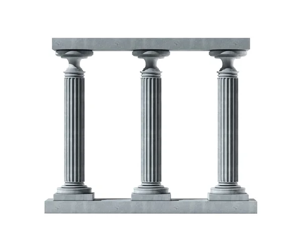Три древние колонны мрамор — стоковое фото