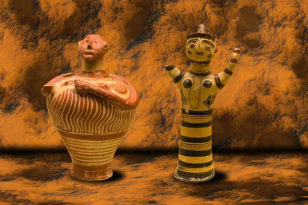 Древние греческие вазы — стоковое фото