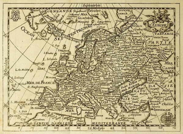 Старая карта Европа — стоковое фото