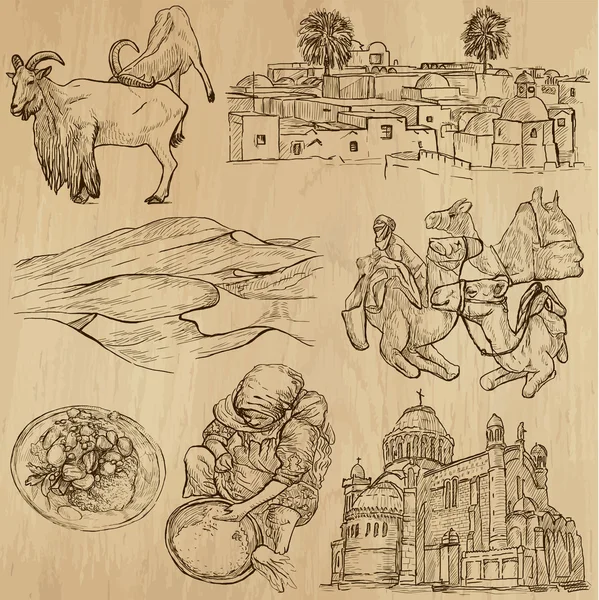 Алжир 2. Коллекция из рук рисованные иллюстрации в вектор — стоковый вектор