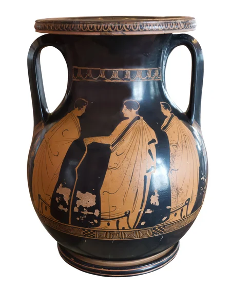 Древняя греческая Ваза, выставлены в музее Лицензионные Стоковые Изображения