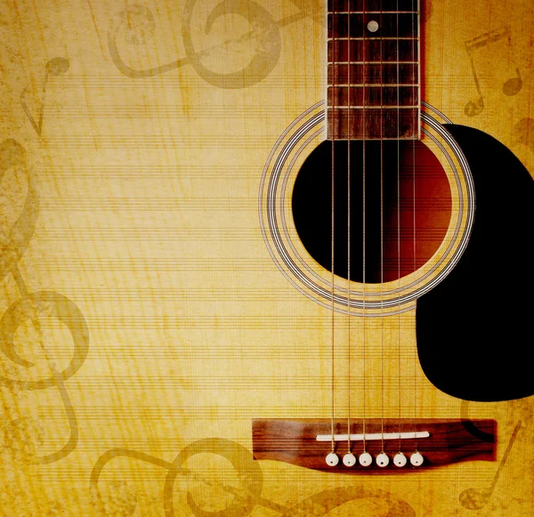 Музыкальный фон с гитарой — стоковое фото