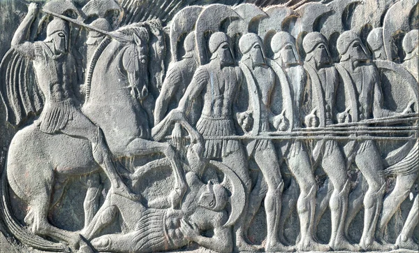 Греческие древние так доска на большой Александр памятник на thessa Лицензионные Стоковые Изображения
