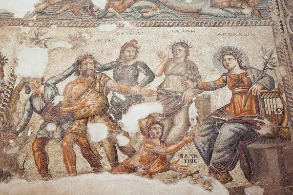 Римская мозаика в городе Пафос, Кипр — стоковое фото