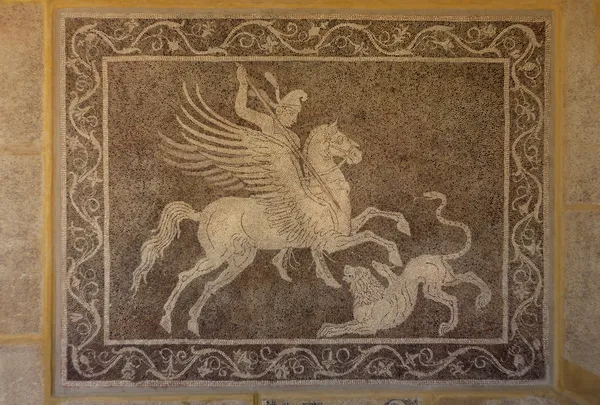 Мозаика на стене в археологическом музее Родос Греция — стоковое фото
