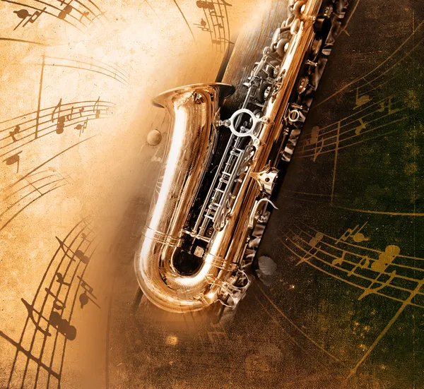 Старый саксофон с грязными фон — стоковое фото