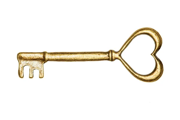 Золотой ключ, изолированные на белом фоне Лицензионные Стоковые Фото