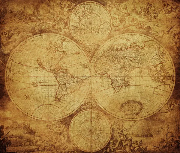 Старинные карты мира около 1675-1710 Лицензионные Стоковые Изображения
