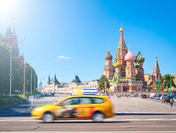 Красная площадь с Кремлем и Святого Василия собор, Москва, Россия Стоковое Изображение