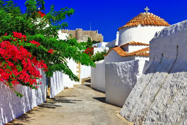 Религиозные Greece.Patmos остров Стоковая Картинка