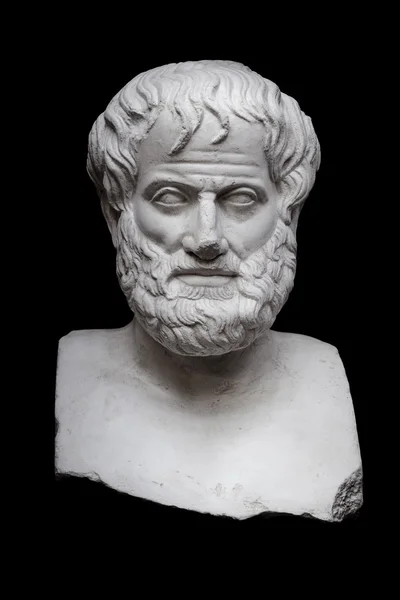 Аристотель на черном Стоковая Картинка