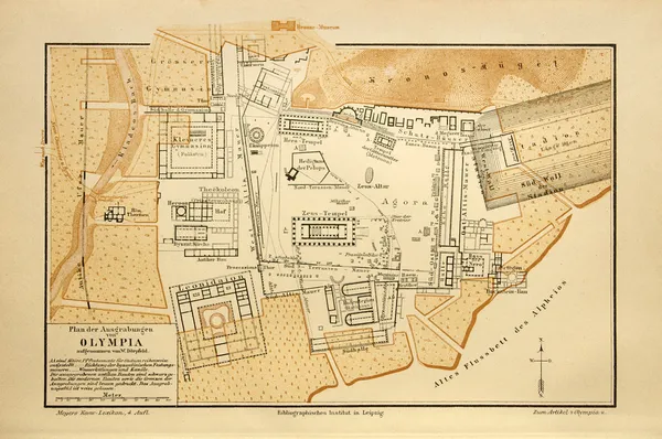 Старая карта Олимпия — стоковое фото