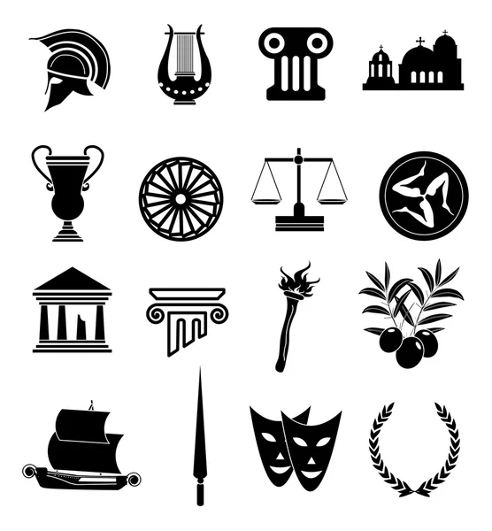 Рим греческие иконы set — стоковый вектор