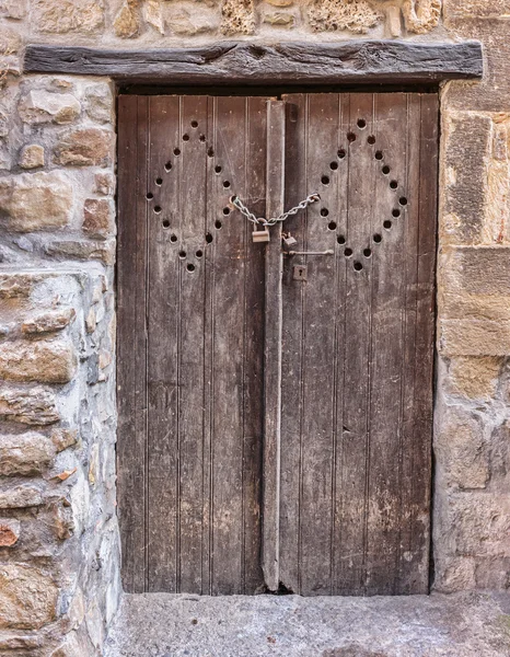 Старая деревянная дверь Стоковое Изображение